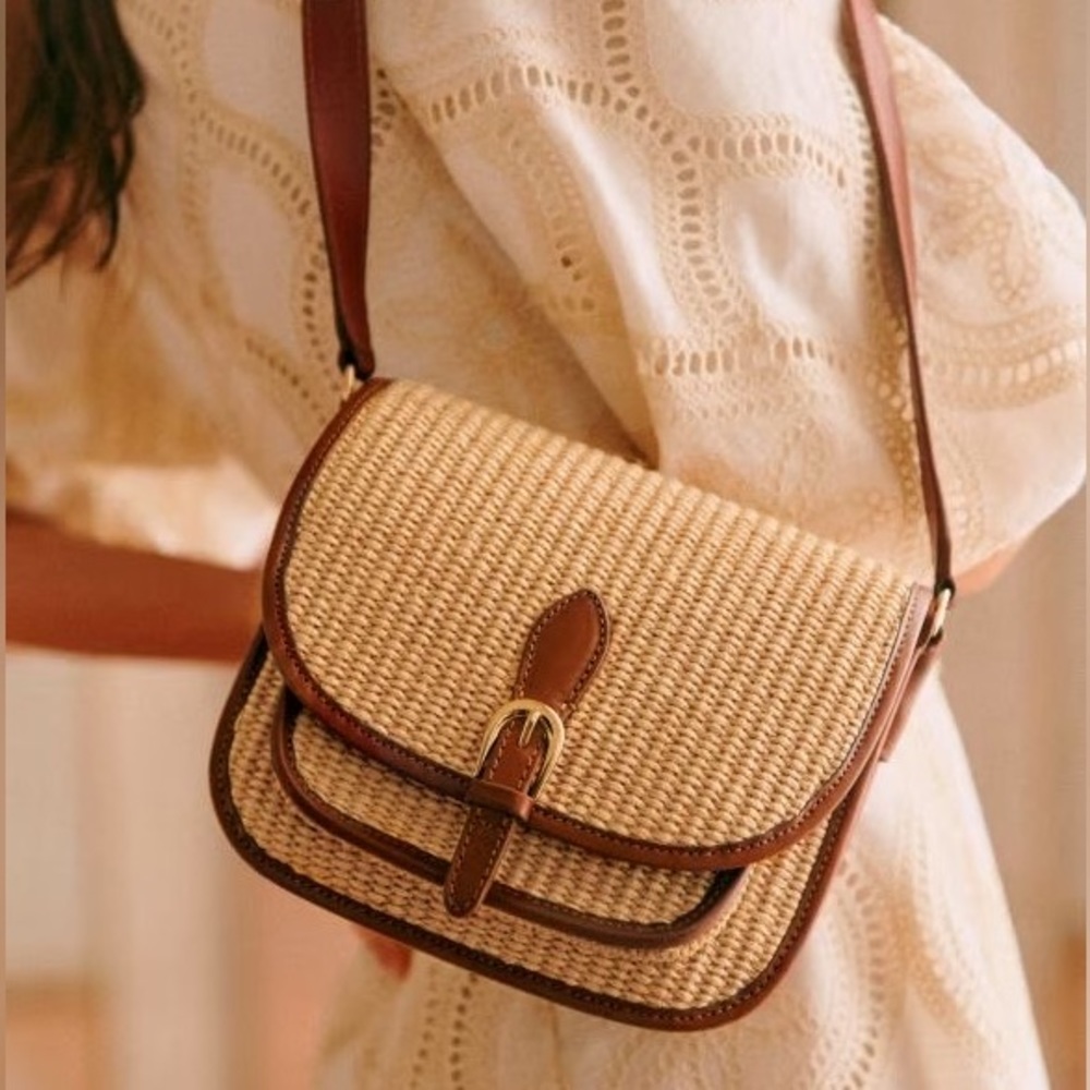 Sezane Romeo Bag in Nature Textile (NWT) “Emily” Monogrammed